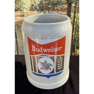 Vintage W Germany Budweiser Beer Stein/Mug - 0.5 liter GERZ Stamped 5 1/4" EUC